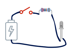 開關控制LED電路圖 - 效果器bypass開關同步控制LED指示燈電路